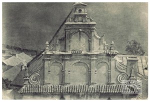 J. Bulhak - view of the top of the Holy Trinity Chapel at Lublin Castle. Photo from 1921,...