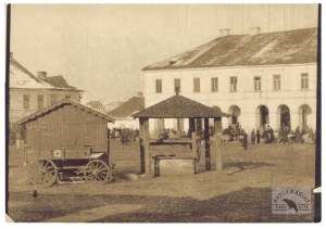 Lowicz - market square - press photograph from the First World War.