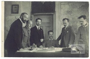 [WOJSKO - Polish Legions - Military Department of the Supreme National Committee in Piotrkow in 1916 - situational photograph....