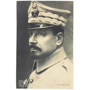 [WOJSKO Polskie - gen. Józef Haller - fotografia portretowa]. [1918?]. Fotografia form. 21x13,...