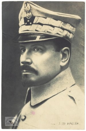 [Polish Army - Gen. Józef Haller - portrait photograph]. [1918?]. Photograph form. 21x13,...