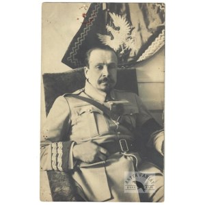 [WOJSKO Polskie - gen. Józef Haller - fotografia portretowa]. [l. 30. XX w.]. Fotografia pocztówkowa form. 13,9x8,...