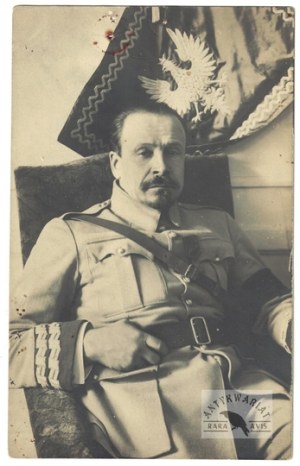 [Polish Army - Gen. Józef Haller - portrait photograph]. [l. 1930s]. Postcard photograph form. 13,9x8,...