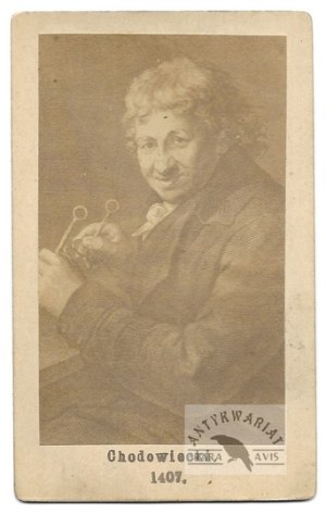 [CHODOWIECKI Daniel - portrait photograph - cdv shot]. [l. 1880s?]. Photograph form. 8,...