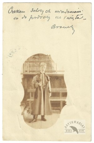 [PORTRAIT PHOTOGRAPHY - man in Polish costume - shot in postcard format]. [not after 1905]....