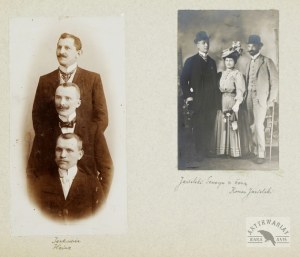 [JASIELSKI Roman with his brother Seweryn and his wife - portrait photograph, posed]. [not after 1910]. Photograph form....