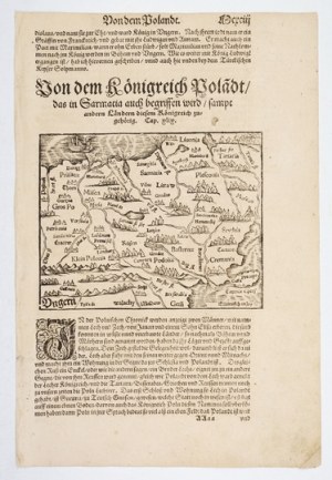 [Sarmatia]. Woodcut map of Polish lands from 1588.
