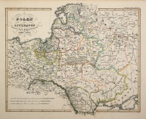 [POLAND]. Polen und Litthauen unter den Jagjellonen 1386-1572. c. 1850 map.