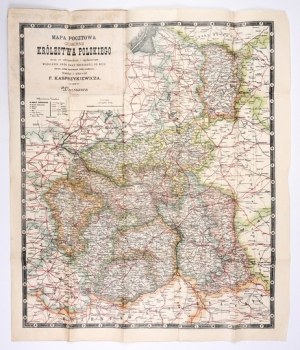 [POLAND]. Postal map of the gubernia of the Kingdom of Poland. 1920.