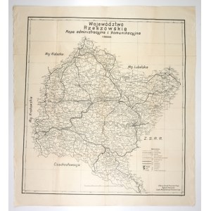 [PODKARPACIE]. Województwo Rzeszowskie. Mapa administracyjna i komunikacyjna. Mapa form. 76,2x70,...