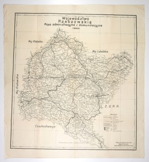 [PODKARPACIE]. Rzeszow province. Administrative and communication map. Map form. 76,2x70,...