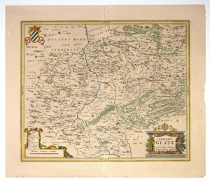 [SILESIA]. Comitatus Glatz. Map of the Duchy of Klodzko by J. Scultetus, circa 1650.