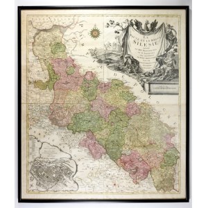 [ŚLĄSK]. La Haute et la Basse Silesie. Czteroarkuszowa mapa T. Lottera z 1778.