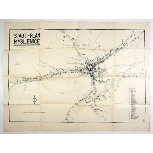[MYŚLENICE]. Stadt-Plan Myslenice. 1940?