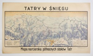 [TATERS]. Tatra mountains in snow. Ski map of the northern slopes of the Tatras. 1947.