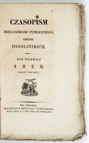 Ossolineum Scientific Journals. R. 1, rev. 4. 1828.