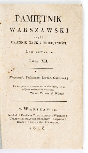 Warsaw Diary. 1819, ex. 9. anonymous text by J. Lelewel 