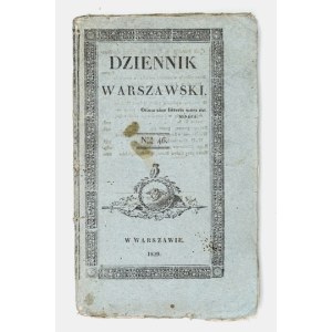 DZIENNIK Warszawski. T. 15, nr 46: III 1829. Zaw. m.in. T. Sierociński O nowem wydaniu poezij A. Mickiewicza.