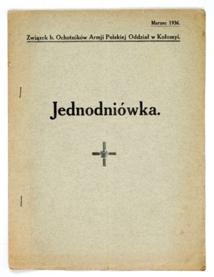 UNIVERSITY. Kolomyja, III 1936 Union of former Polish Army Volunteers, Kolomyja Branch. Printing. 