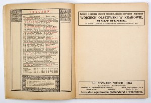 Józef Czech's Cracow Calendar for 1916 [R.] 85. Kraków. Tow. Miłośników Historii i Zabytków Krakowa. 8, s. [24],...