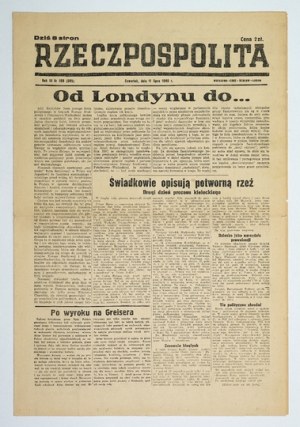 RZECZPOSPOLITA. R. 3, no. 189: July 11, 1946 Kielce Pogrom, after Greiser's sentence,