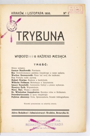 TRIBUNE. Cracow. No. 1-9: 1906-1907.