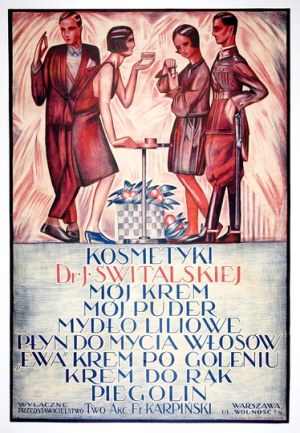 Art-deco poster advertising cosmetics, 1930s.