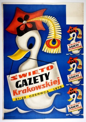 JELEÑSKI J. - Celebration of the Cracow Gazette. 1975. poster + 3 flyers