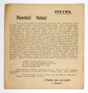 Proclamation calling for joining the forming Legions. Autumn 1914.