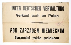 UNTER deutscher Verwaltung. Verkauf auch an Polen. Under German management. Sale also to Poles. [n.m.] [1941].