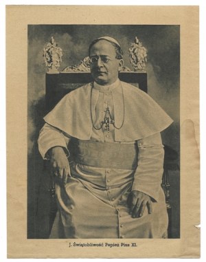 WARNING by the Holy Father. Concerned warned Christianity [...] Pius XI [...]: &#...