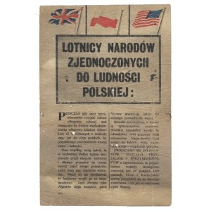 LOTNICY narodów zjednoczonych do ludności polskiej: Podczas gdy nasz sprzymierzeniec rosyjski odnosi olbrzymie sukcesy n...