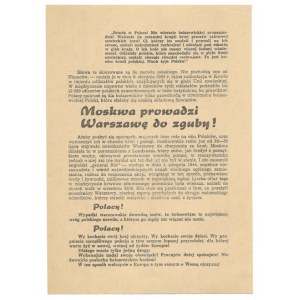 Antybolszewicka ulotka niemieckich władz okupacyjnych po powstaniu warszawskim.
