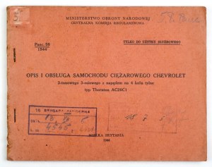 [INSTRUCTIONS]. Description and operation of Chevrolet 3-ton 3-axle 4-wheel-drive rear-wheel-drive truck type Thornto....