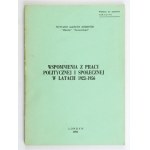 KEMNITZ E. - Wspomnienia z pracy politycznej i społecznej. Londyn 1983. Dedykacja autora.