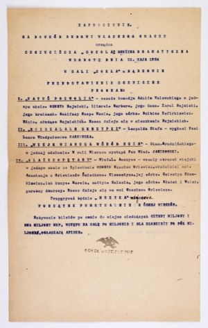 CALL for a stage performance to benefit the construction of Szczuciński's own 