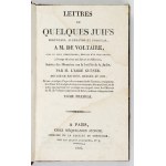 GUÉNÉE Antoine - Lettres de quelques juifs portugais, allemands et polonais a M. de Voltaire,...
