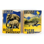 BREHM A. - Życie zwierząt. T. 1-2. 1935-1936. Zachowane obwoluty!