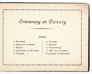 [GDAŃSK]. Erinnerung an Danzig. [n.m.] [192-?] [n.w.]. 16d podł., p. [1], plates 10....