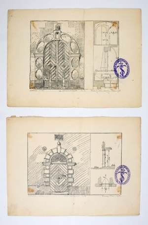 Set of 24 plates with portals of Krakow tenements - from the collection of Tadeusz Stryjeński