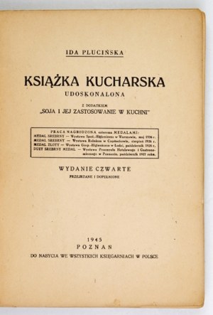 PLUCIÑSKA Ida - Cookbook improved. 1945.