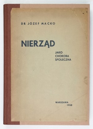 MACKO Józef - Rape as a social disease. Warsaw 1938. the Polish Committee for the Fight against Trafficking in Women and Children. 8, s. [...