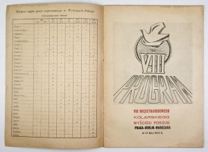 [peace race]. Program of the VIII International Peace Race Prague-Berlin-Warsaw, May 2-17, 1955.Łódź 1955....
