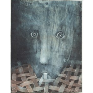 Stasys Eidrigevicius (b. 1949, Medinishki, Lithuania), Face, 1985