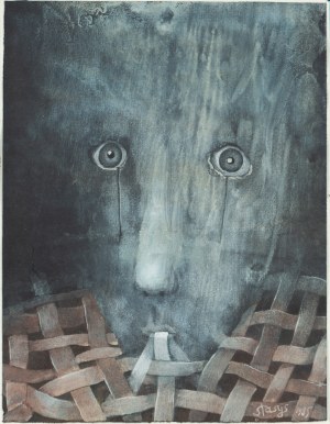 Stasys Eidrigevicius (ur. 1949, Mediniszki na Litwie), Twarz, 1985