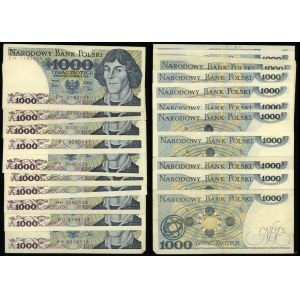 Polska, zestaw: 11 x 1.000 złotych, 1.06.1982