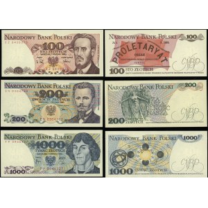 Polska, 100, 200 i 1.000 zotych, 1982/1988