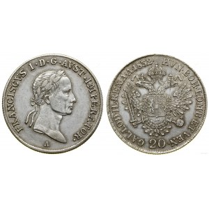 Austria, 20 krajcars, 1832 A, Vienna
