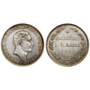 Allemagne, impression en argent d'une pièce de cinq dollars en or, 1842