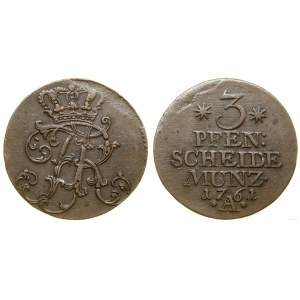 Allemagne, 3 fenigs, 1761 A, Berlin
